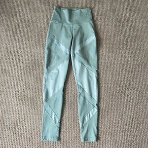 Green moto leggings